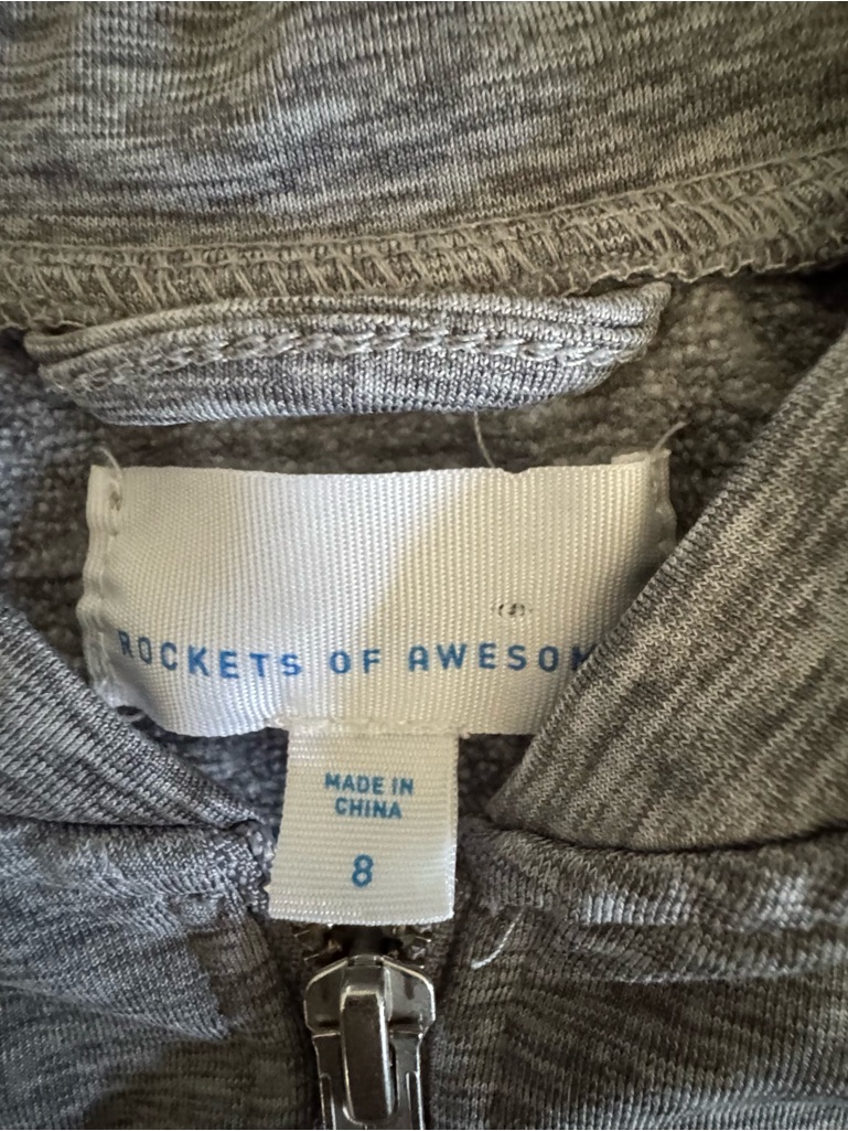 Rockets Of Awesome Gray Rainbow Striped Tech Jacket - Girls Size 8 — image 5 of 6